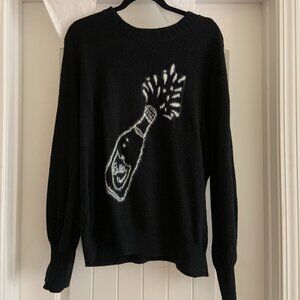 Black Champagne Graphic Sweater